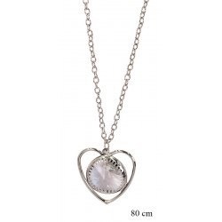 Necklace "Heart + Crystal" - MF12857R