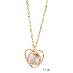 Necklace "Heart + Crystal" - MF12857G