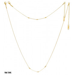 Necklace + Bracelet Stainless Steel 316L gold plated 14k - FM10534NB