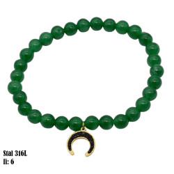 Bransoletka Stal 316L [czarny księżyc] - Awenturyn -  MF39341-DPG