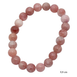 Bransoletka [ Naturalny kwarc truskawkowy ] - MF39351E
