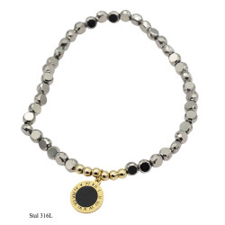 Bransoletka kryształ [ Zegarek ] Stal 316L - MF39505CP