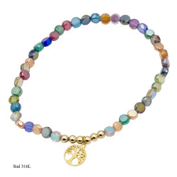 Bransoletka kryształ [ Drzewko ] Stal 316L - MF39505GP