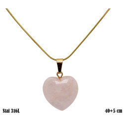 Naszyjnik Merebilo Stal 316L - Różowy Kwarc - MF37554873