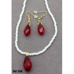Naszyjnik + kolczyki Stal 316L - MF37912-XA