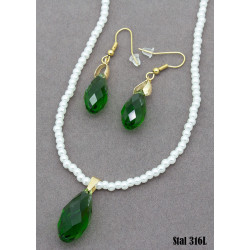 Naszyjnik + kolczyki Stal 316L - MF37912-XB