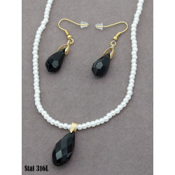 Naszyjnik + kolczyki Stal 316L - MF37912-XC