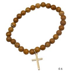 Bransoletka z Krzyżykiem [ Jaspis ] - MF27964BP