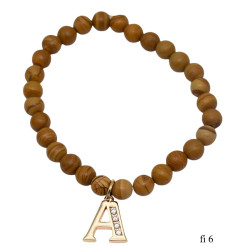 Bransoletka z literką A [ Jaspis ] - MF27964DP