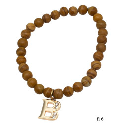 Bransoletka z literką B [ Jaspis ] - MF27964EP
