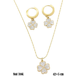 Naszyjnik + kolczyki Merebilo Stal 316L - MF37556-KB