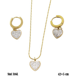 Naszyjnik + kolczyki Merebilo Stal 316L - MF37556-KB1