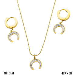 Naszyjnik + kolczyki Merebilo Stal 316L - MF37556-KB2