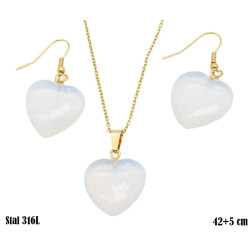 Naszyjnik + kolczyki Merebilo Stal 316L [opal] - MF37554872-KB2