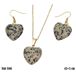 Naszyjnik + kolczyki Merebilo Stal 316L [dalmatian stones] - MF37554876-KB6