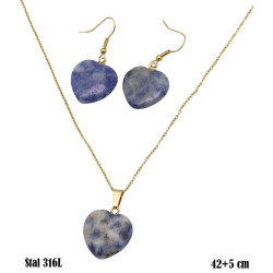 Naszyjnik + kolczyki Merebilo Stal 316L [sodalit] - MF37554874-KB4