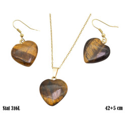 Naszyjnik + kolczyki Merebilo Stal 316L [kocie oko] - MF37554871-KB1