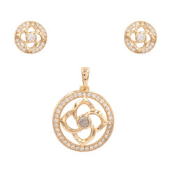 Kolczyki + przywieszka Xuping pozłacana 18k - MF38989