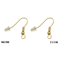 Zapięcia do kolczyków Stal 14k + gumki - MF37361