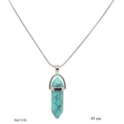 Naszyjnik Xuping Stal 316L [ Turkus Jasny ] - MF3660089-3