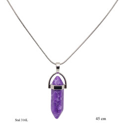 Naszyjnik Xuping Stal 316L [ Ametyst Naturalny ] - MF3660089-10