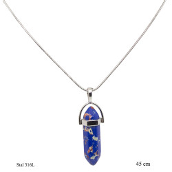 Naszyjnik Xuping Stal 316L [ Lapis Lazuli ] - MF3660089-9