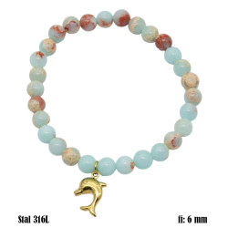 Bransoletka Merebilo Stal 316L Kamień Amazonit [delfin] - MF32811-A2
