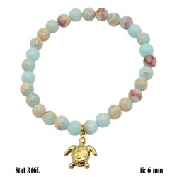 Bransoletka Merebilo Stal 316L Kamień Amazonit [żółwik] - MF32811-A1
