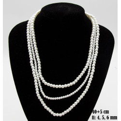 Naszyjnik 3-rzędowy Perła szklana - MF32143-B