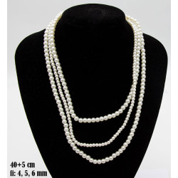 Naszyjnik 3-rzędowy Perła szklana - MF32143-E