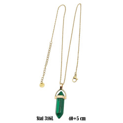 Naszyjnik Merebilo Stal 316L [kamień malachit] - MF3755889-3