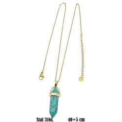 Naszyjnik Merebilo Stal 316L [kamień turkus jasny] - MF3755889-6