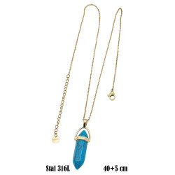 Naszyjnik Merebilo Stal 316L [kamień turkus niebieski] - MF3755889-2