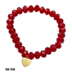 Bransoletka Merebilo Kryształ Stal 316L [serce] - MF37338-AA