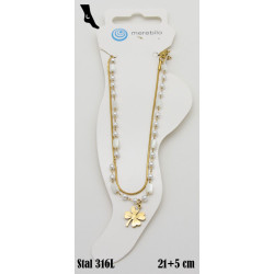 Bransoletka Merebilo na kostkę Stal 316L [koniczynka] - MF35602-A - Hurt