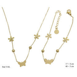 Naszyjnik + Bransoletka Merebilo Stal 316L - MF4112931