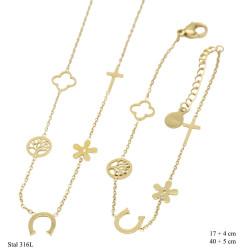 Naszyjnik + Bransoletka Merebilo Stal 316L - MF4112123