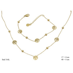 Naszyjnik + Bransoletka Merebilo Stal 316L - MF4110103