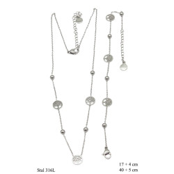 Naszyjnik + Bransoletka Merebilo Stal 316L - MF4110204KB