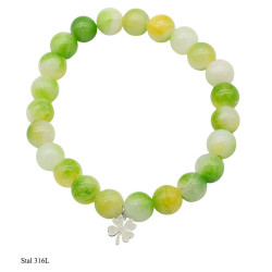 Bransoletka Jadeit Naturalny z Koniczynka - MF39351FA