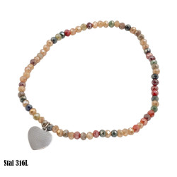 Bransoletka Merebilo Stal 316L [srebrne serce] - MF31946-3