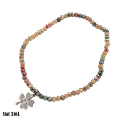 Bransoletka Merebilo Stal 316L [srebrna koniczynka] - MF31946-4