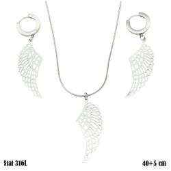 Naszyjnik + Kolczyki Merebilo Stal 316L - MF375578-S