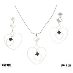 Naszyjnik + Kolczyki Merebilo Stal 316L - MF3755518-S