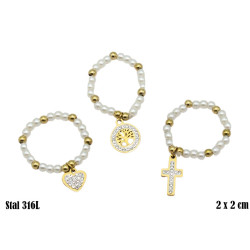 Zestaw 3 obrączek Merebilo Stal 316L - MF26341-ABC