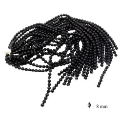 Elementy do biżuterii koraliki [ kamień turmalin czarny ] - MF41804