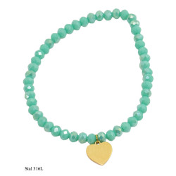 Bransoletka Merebilo Stal 316L z sercem - MF41995CP