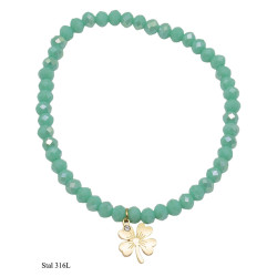 Bransoletka Merebilo Stal 316L z koniczynką - MF41995BP