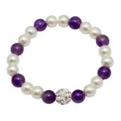 Bransoletka Merebilo [szkło + ametyst] - BM100