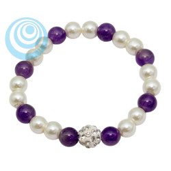 Bransoletka Merebilo [szkło + ametyst] - BM100